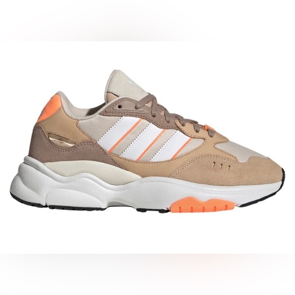 Adidas Retropy F90 Women's Sneakers in Tan and Orange Size 8 - Picture 3 of 7
